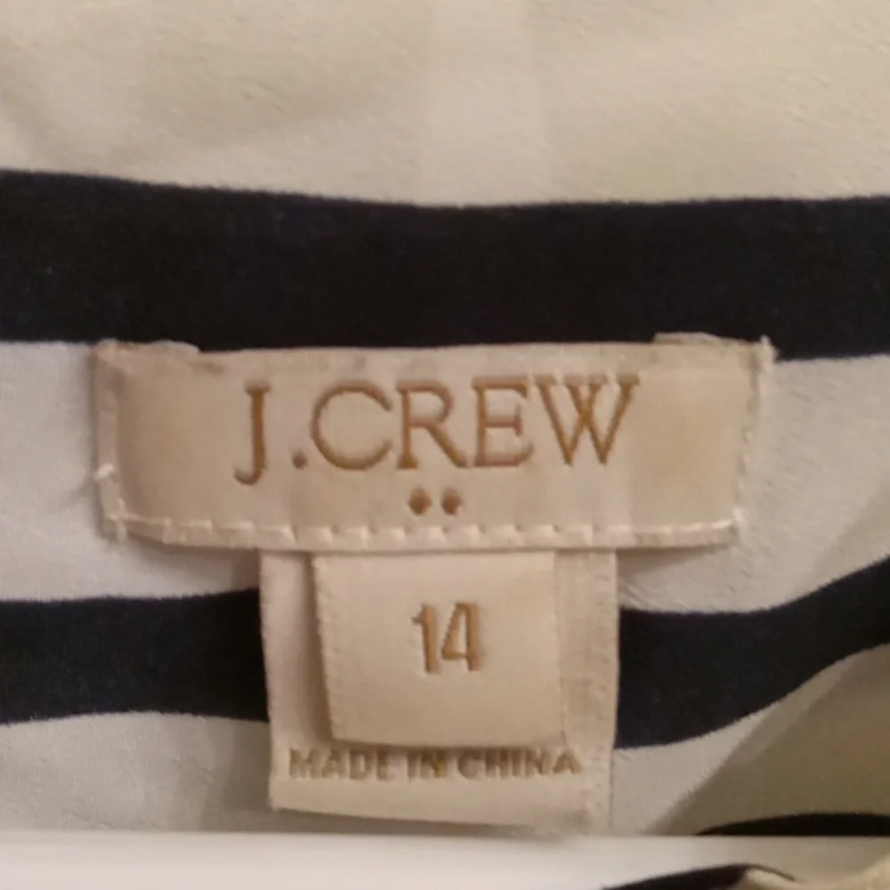 J. CREW STRIPED BLOUSE SIZE 14 - Picture 2 of 3